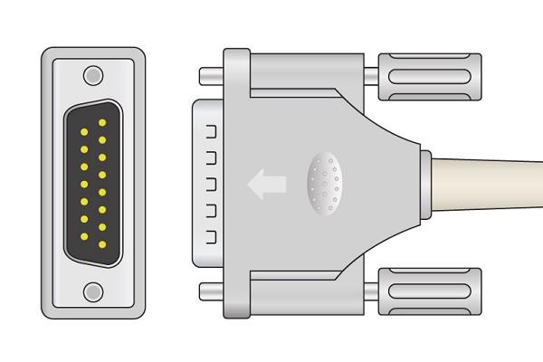Cable EKG de Conexión Directa Compatible con Philips- M2461A
